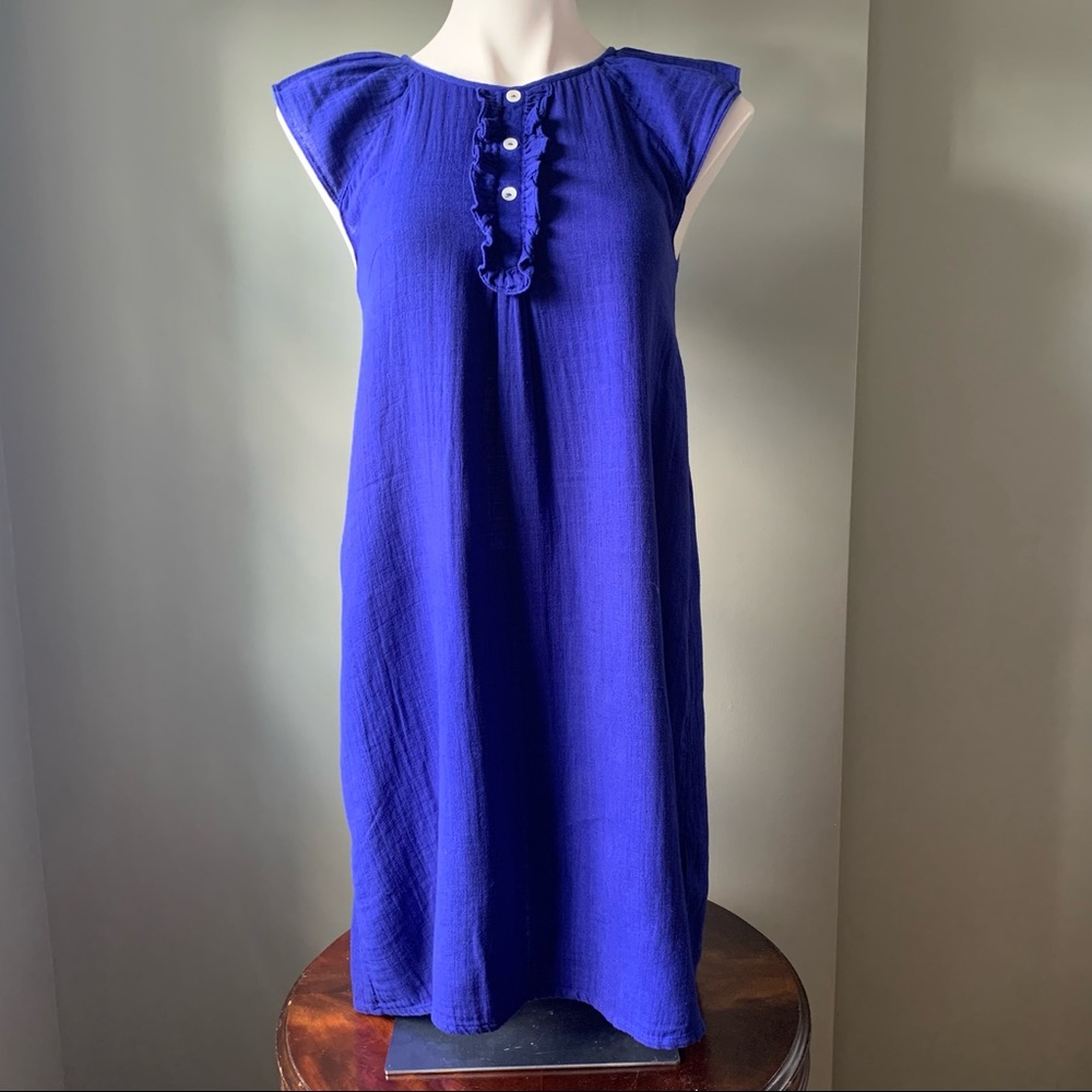 Girl's Du Pareil au même Blue "Mintrobe" Cap Sleeve Shift Dress
